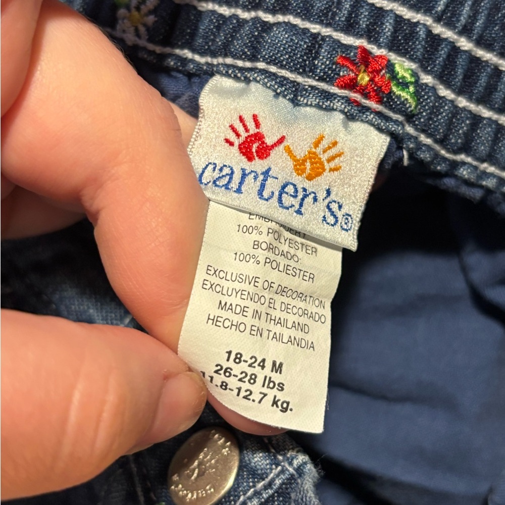 VINTAGE CARTERS Toddlers Embroidered Denim Skirt Size 18M - Picture 4 of 7